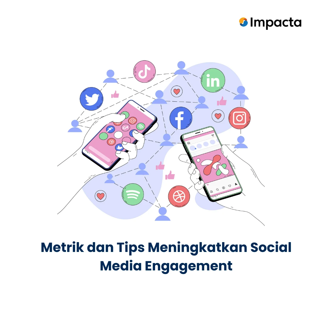 Thumbnail konten artikel impacta dengan judul metrik dan tips meningkatkan social media engagement