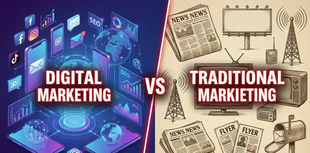 Thumbnail digital marketing vs traditional marketing